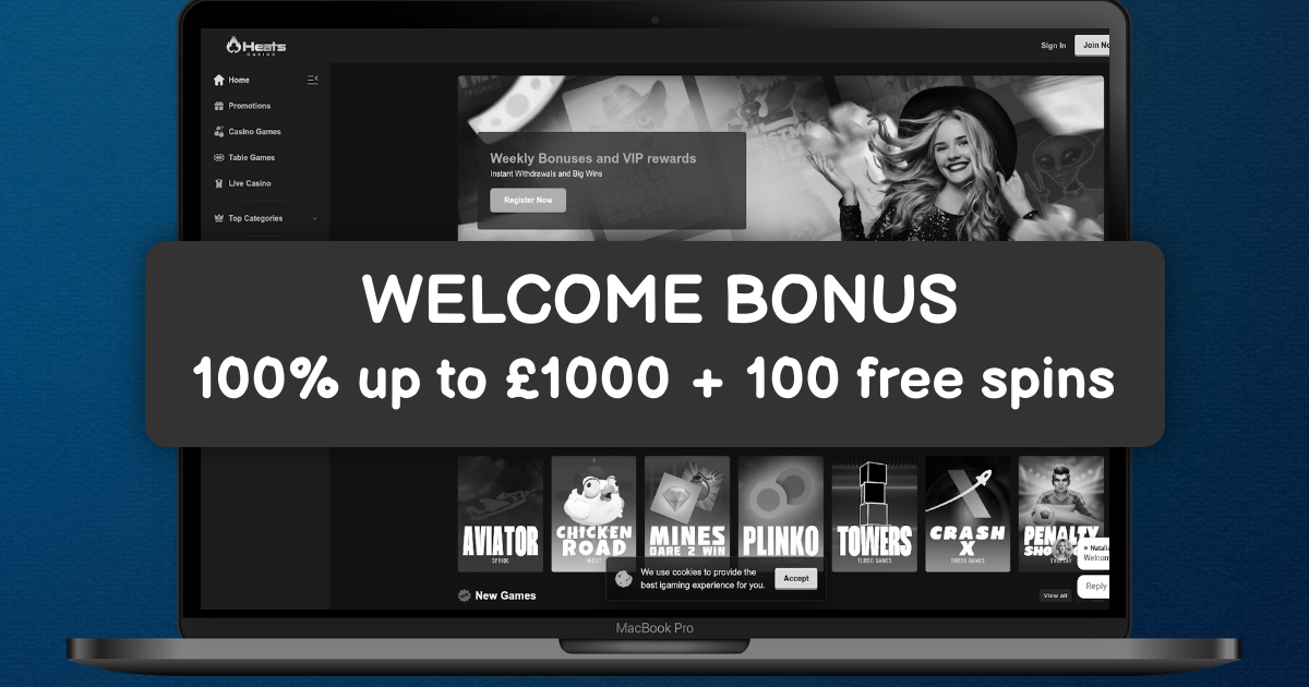 Heats Casino welcome bonus